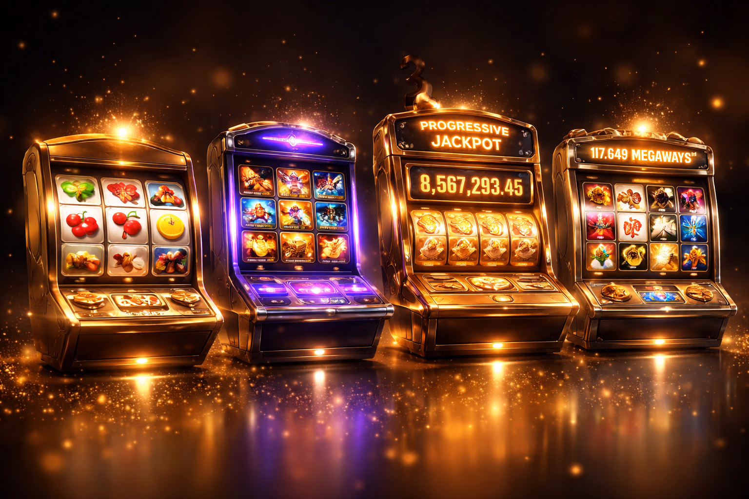 777TK slot formats featuring classic reels, video slots, progressive jackpots and Megaways engines